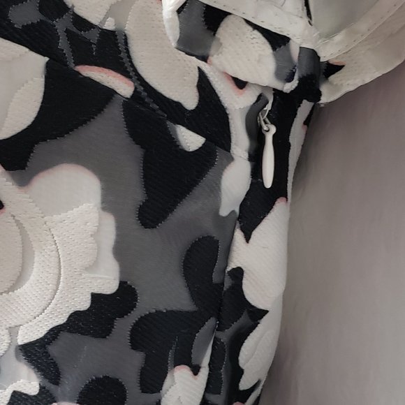 Kate Spade Jacquard Party Dress 4 Floral Keyhole POCKETS Fit Flare Black Pink - Picture 10 of 14